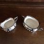 Stunning Vintage Silver and cream Georgian England Milk jug and sugar bowl set Image 2