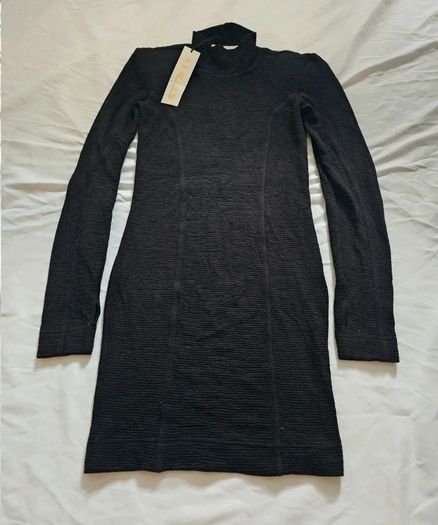Remain Birger Christensen Black Knitted High Neck Mini Sweater Dress RRP 150E