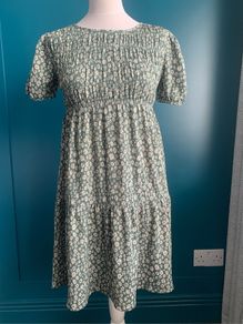 Zara green floral girls dress. Age 11/12