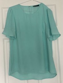 Oasis mint green chiffon top - sz 10