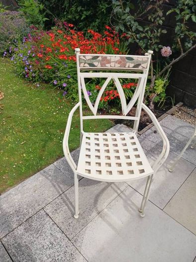 Garden table, 4 chairs, cast iron