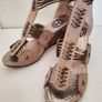 Ladies platform sandals shoes real leather Mamzelle Vito soft taupe size uk 7 Image 3
