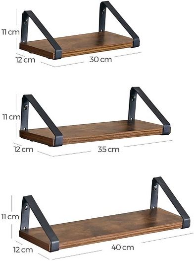 New Set of 3 Floating Wall Display Shelves - FREE P&P