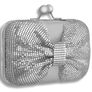 Small Silver Party Debs Prom Wedding Evening Clutch Purse Bag Handbag Image 2
