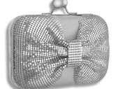 Small Silver Party Debs Prom Wedding Evening Clutch Purse Bag Handbag