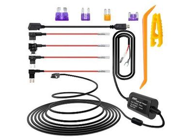 Dash Cam Hardwire Kit with Mini and Micro USB Plug, 4 Meter Dashboard Camera Car Charger Cable Kit