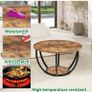28" Round Coffee Table with Storage,2 Tier Wood Ac Image 2
