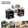 Kitchen Table/Cabinet Camping Large Sturdy Portable Folding Cooking Storage Rack Zippered Bag Outdoors Windproof Black Image 2