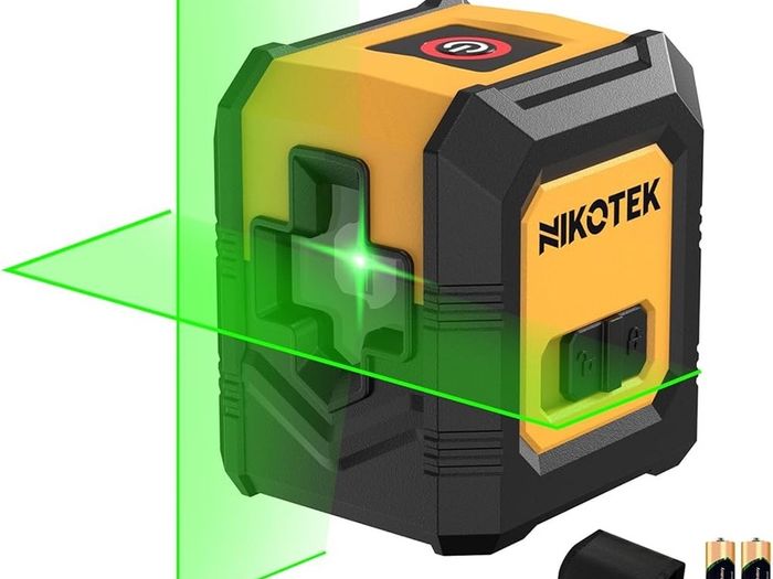 FREE EXPRESS SHIPPING Green Laser Level Self-Leveling Bright Green Beam Horizontal and Vertical Cross Line Laser for Home Decoration DIY etc.Carrying Pouch Battery Included