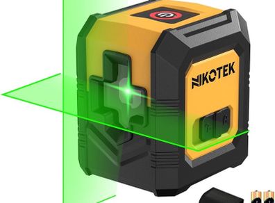 FREE EXPRESS SHIPPING Green Laser Level Self-Leveling Bright Green Beam Horizontal and Vertical Cross Line Laser for Home Decoration DIY etc.Carrying Pouch Battery Included