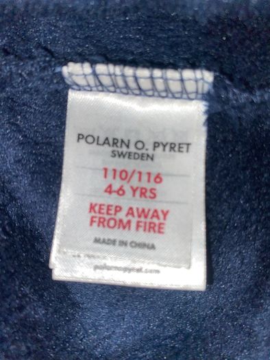 Polarn O Pyret Navy velour bathrobe 116cm or 4-6 years