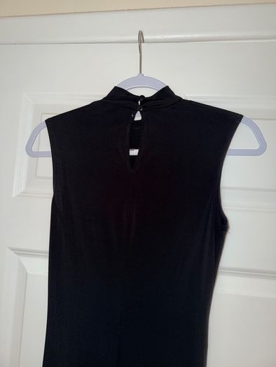 Flounce London High Neck Maxi Dress in Black - size UK 10