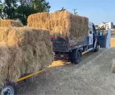 Hay square bales.