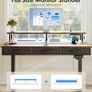 Electric Standing Desk, 120 x 54cm Height Adjustable Desk with 3 Drawers, RGB LED Strip & Charging Station Image 5