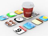 wooden iphone icons coasters