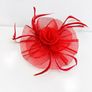 Pre Owned Elegant Red Feather & Mesh Fascinator Clip / Brooch Image 4