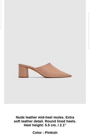 Zara shoes mules nude pinkish real leather size 4