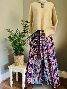 African Print Wrap Trousers womenswear