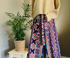 African Print Wrap Trousers womenswear