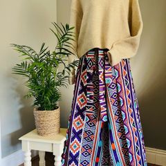 African Print Wrap Trousers womenswear