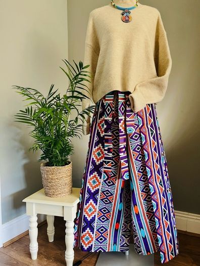 African Print Wrap Trousers womenswear