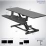 107cm Electric Motor Desk Converter Height Adjustable Riser Sit to Stand Dual Monitor and Laptop Workstation with Wide Keyboard Tray Black DESK-VE42B Image 3