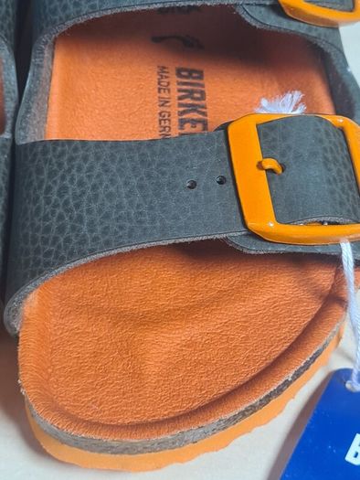 Birkenstock Milano Kids Sandals Desert Soil Green And Orange Size Uk 8.5 Eu 26 Brand New Boxed