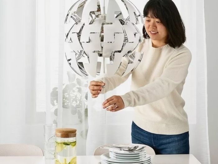 IKEA PS 2014 Pendant lamp, white/silver, 35 cm