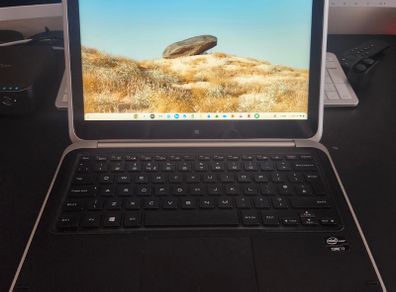 Dell XPS 12 Carbon Fibre Flip-Screen Touch Screen Laptop. i7, 16GB RAM, 256GB SSD, New Battery, ChromeOS Flex. Premium Chromebook Alternative