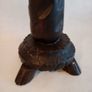 Vintage Hand Carved Wood Floor Ashtray. Brass Insert. Image 5