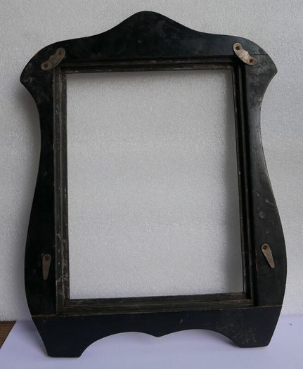 Antique Edwardian Wooden & Sterling Silver Photo Frame Art Nouveau  1800s