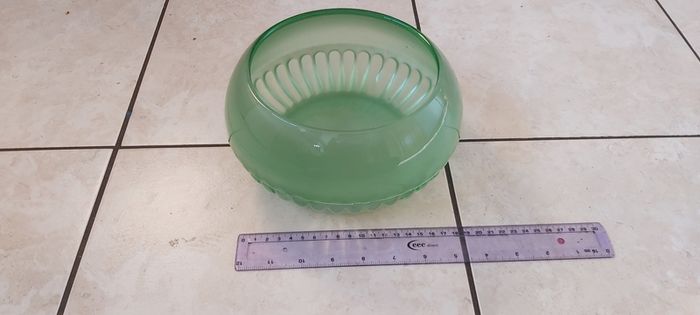 Vintage Green Glass Decorative Bowl