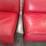 Red Italian leather sofa Image 5
