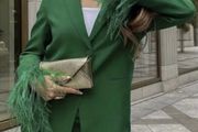 Reduced Gorgeous Zara Insta Famous Bloggers 3 Piece Bottle Green Suit Size Large