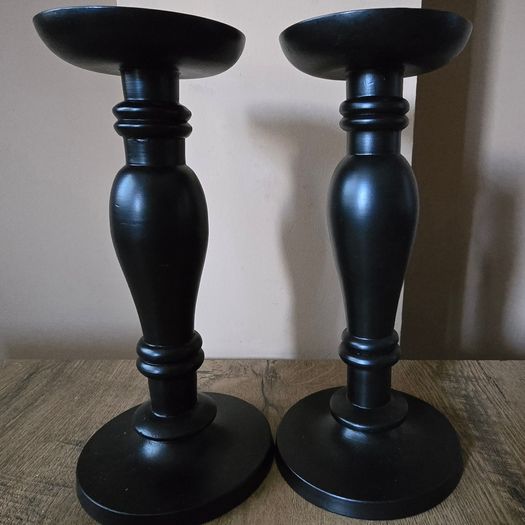 Set of two large candle holders 28cm H