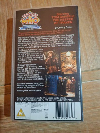 Doctor Who VHS The Keeper of Traken in very good condition