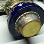 Antique Victorian Inkwell Set  Ornate Brass & Hand Painted Glass c. late 1800s Image 8