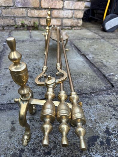 Antique Brass Fire tool set