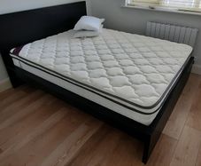 King Bed+Homelee mattress+ x2 slatted bed base -  like new