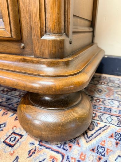 20th Century Dutch Oak Brutalist Tallboy or Chest of Drawers