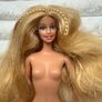 Belly Button Barbie 1999 Blonde With 2 braids Used Damaged hand Please look at the pictures Image 2