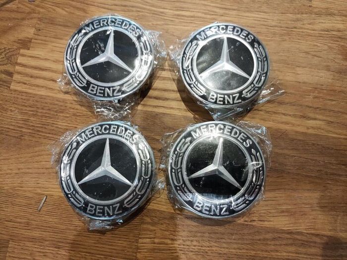 4PCS 75mm Black/Silver Car Wheel Center Hub Caps For Mercedes