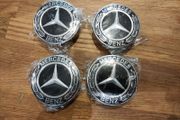 4PCS 75mm Black/Silver Car Wheel Center Hub Caps For Mercedes