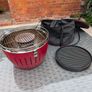 LotusGrill G340 Blazing Red BBQ, steel hood, teppanyaki plate Image 2