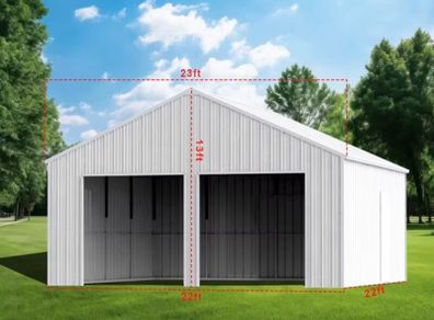 Metal Shed 23ft x 22ft Steel Shed / Double Garage