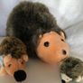Large Vintage Hedgehog with two smaller hedgehogs Image 4