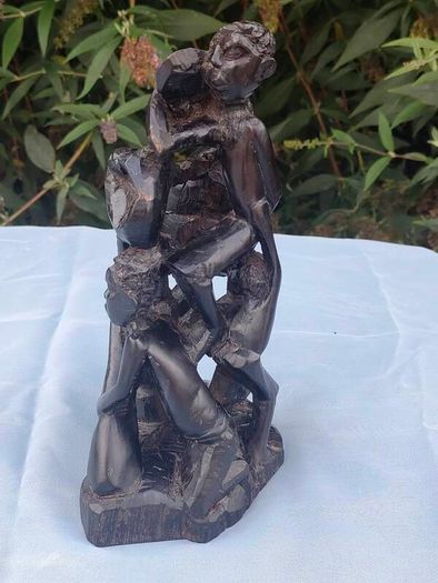 Vintage Makonde carved wooden tree of life