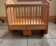 Handmade wooden doll cot