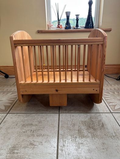 Handmade wooden doll cot