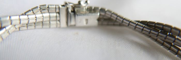 Vintage Bracelet Sterling Silver 925- stamped, clasp with safety catch, probably from the 70s, length 7,5" - 14,42g